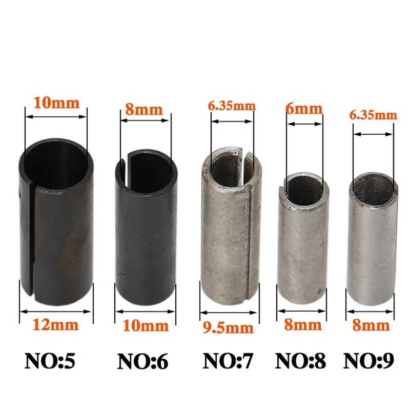 

9Pcs/Set Conversion Chuck Cnc Router Bit Tool Milling Cutter Adapter Collet Engraving Tool Woodworking Cutter Tool