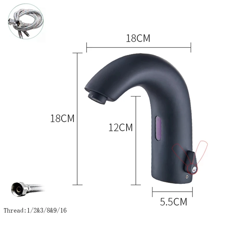 Смеситель для ванной с умным датчиком латунный автоматический кран утолщенным