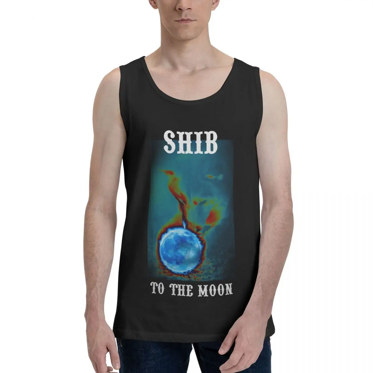 

Мужская майка Shib Coin To The Moon Shiba Inu Art Nerd Жилет Doge 1 Мужской Повседневный с графическим принтом без рукавов