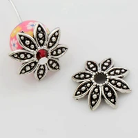 60pcs tibetan silver oval bali style design dots flower bead cap 14 8x13 8mm jewelry findings components l1073 lzsilver