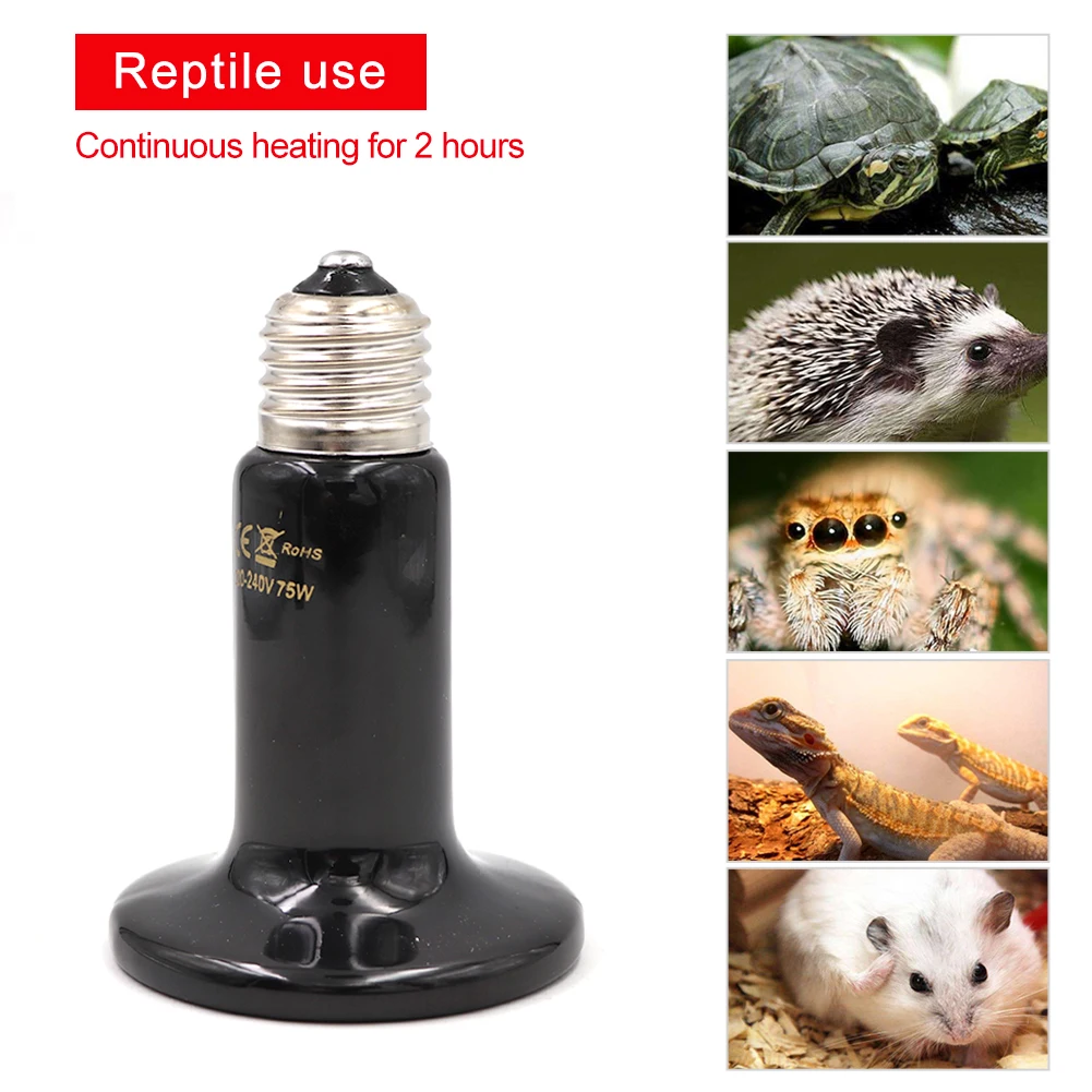 E27 220V Reptil нагревательная лампа дальнего инфракрасного света керамическая