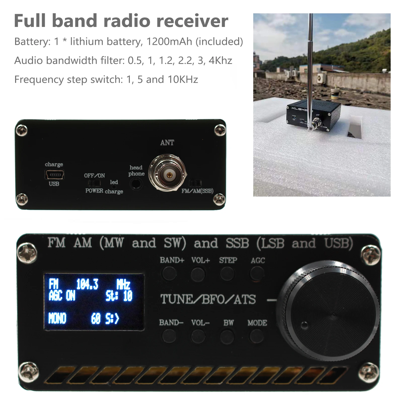 Универсальный радиоприемник SI4732 FM AM (MW & SW) SSB (LSB USB) покрывающий коммерческие