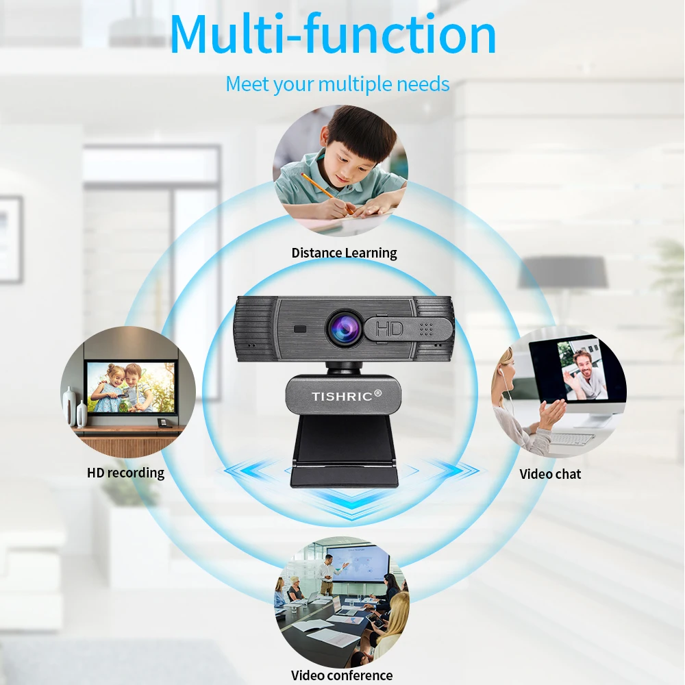TISHRIC T200 Webcam Full HD 1080p Video Recording Web Camera With Microphone Noise Reduction For PC Laptop Autofocus | Компьютеры и