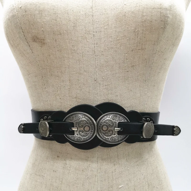 Винтажный Повседневный металлический пояс для мужчин и женщин кожаный