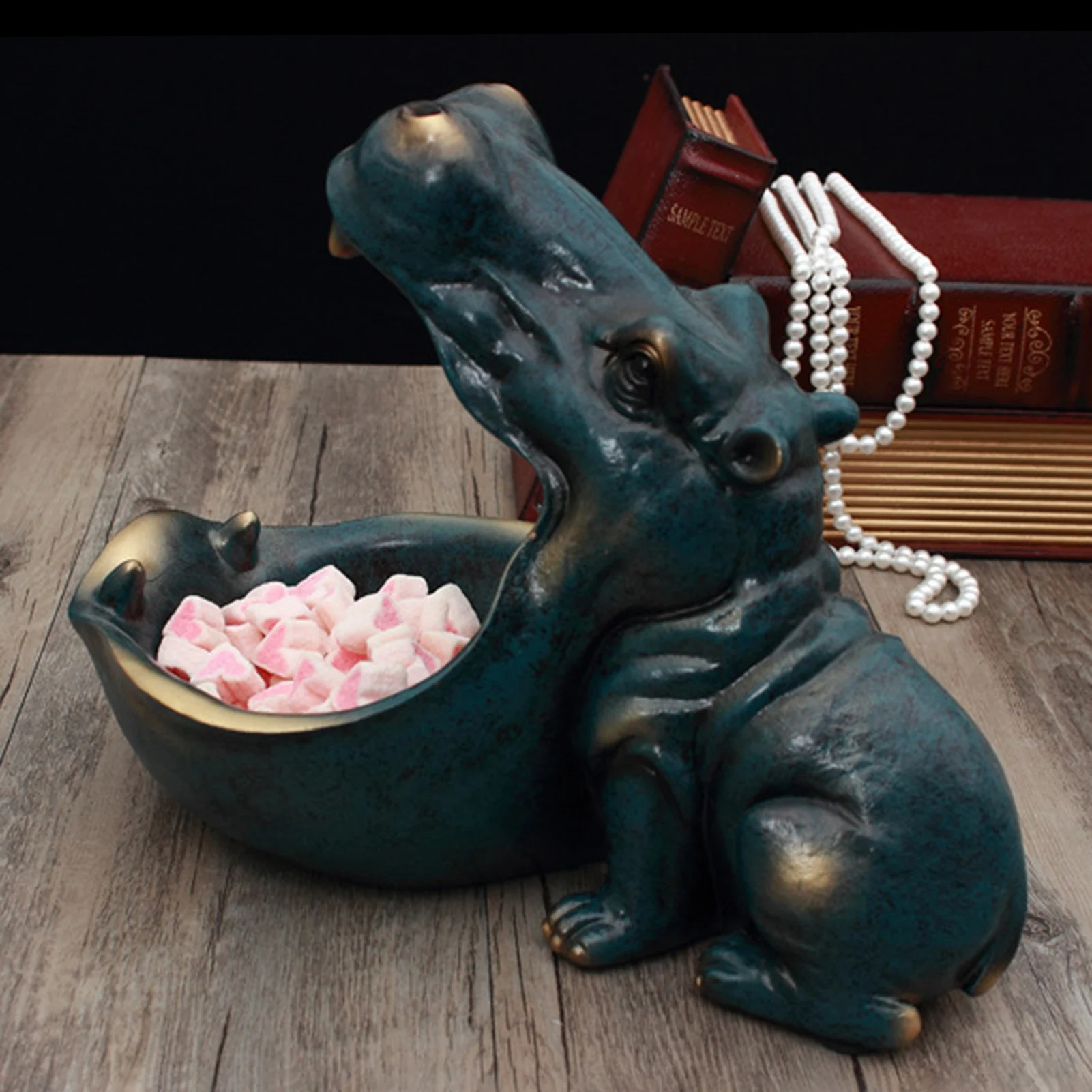 Большая фигурка для хранения в стиле хиппотама из смолы блюдо конфет хиппота