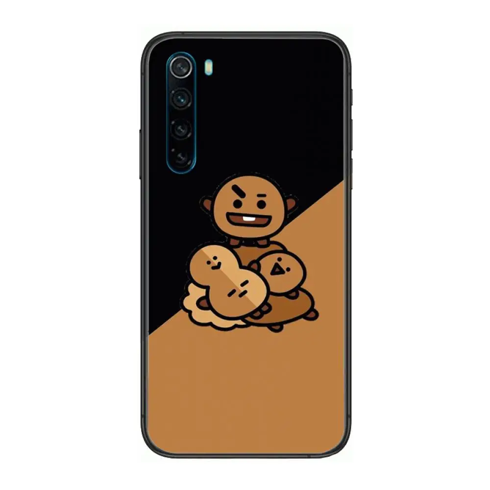 

Case study BT21 game cartoon Phone Case For XiaoMi Redmi Note 9S 8 7 6 5 A Pro T Y1 Anime Black Cover Silicone Back Pretty