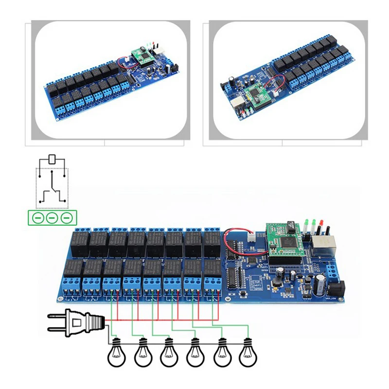 

16 Channel Network Relay Module Board Relay Switch Industrial Grade 12V DC Relay Remote Control