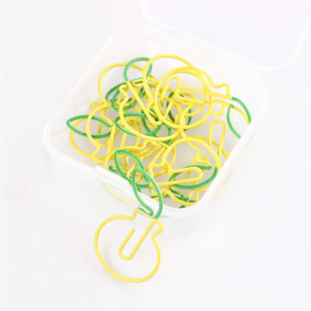 

Orange Shape Paper Clips 12pcs, Two-color Paper Clip Student Stationery Box, Funny Paperclips Bookmarks Planner Clips For Office