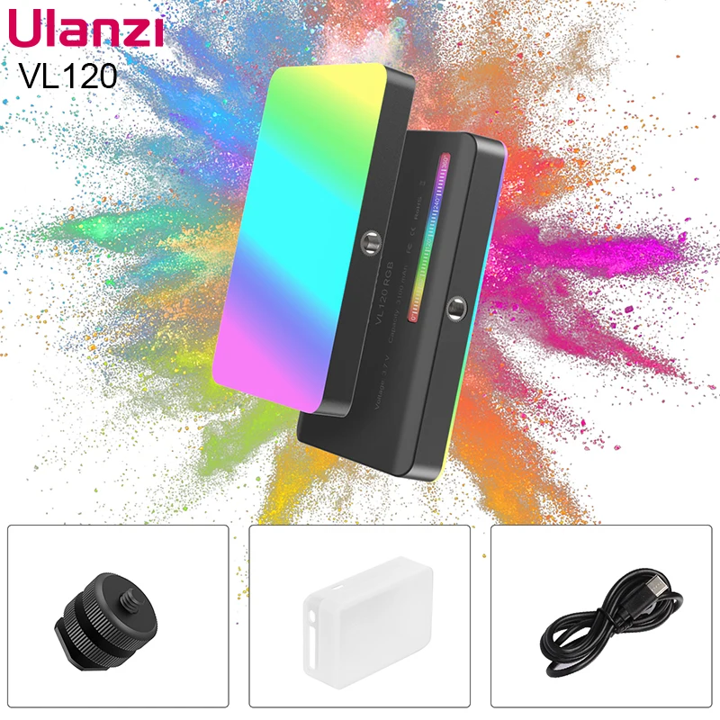 Ulanzi-luz em Mini Armazenamento de 3100mah para Fotografia em Smartphone com Luz de Preenchimento Câmera Portátil Vl120rgb