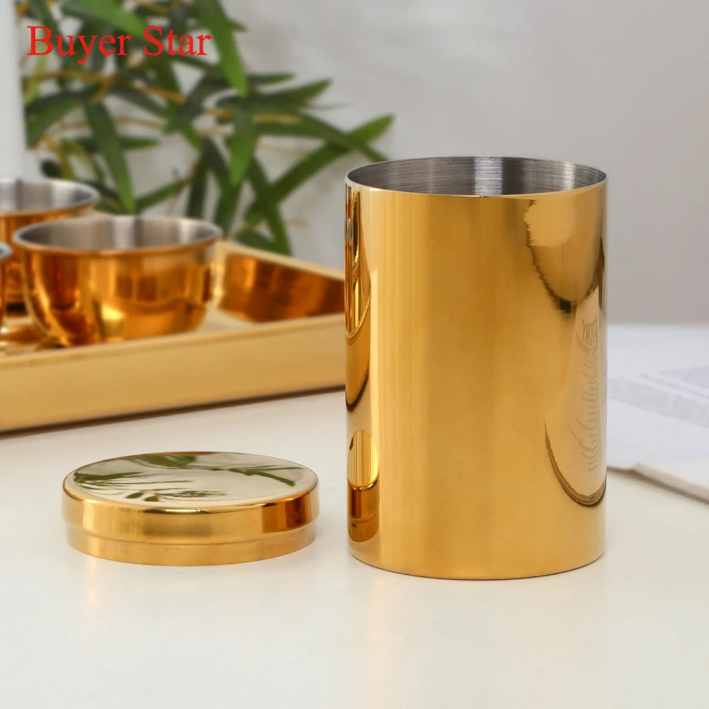 simple portable organizer stainless steel seal tea box mini tea caddy kung fu tea cans dried fruit collection kitchen gadgets free global shipping