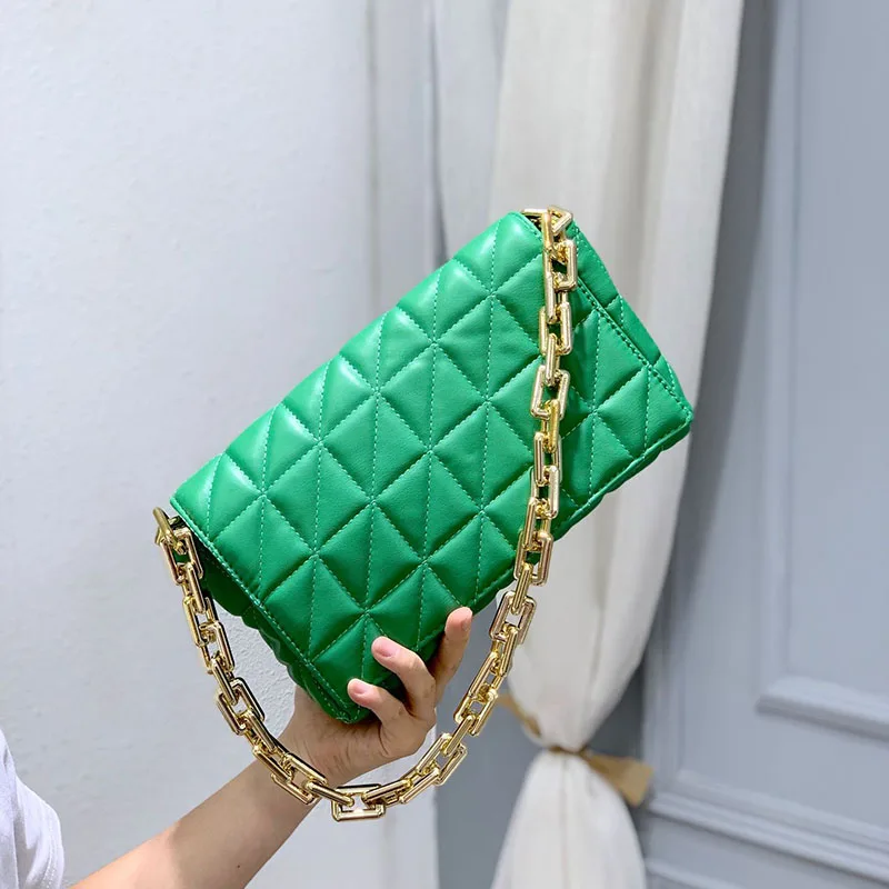 

Women's 2021 New Designer Luxury Crossbody Underarm Bag Soft Leather Black Diamond Chain Bag Large Capacity Shoulder Bag