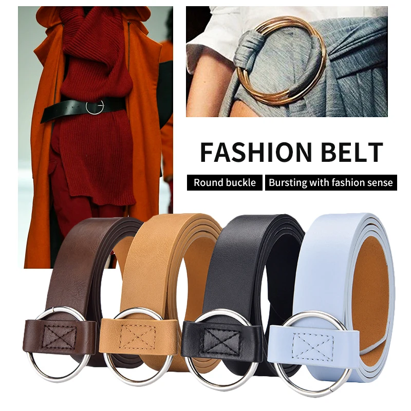 

Women Fashion Belts Solid Color Thin Skinny Waistband Adjustable Belt Leather Waist Belts Jeans Pants