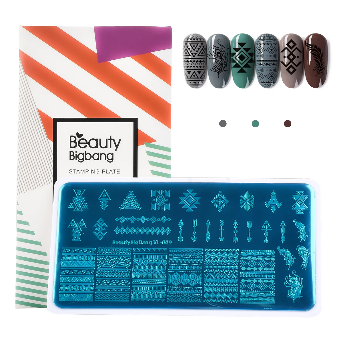 BeautyBigBang пластины для штамповки ногтей 6*12 см Прямоугольный шаблон Египетский полосатый перо Листья изображения трафарет для дизайна ногтей штамп пластины