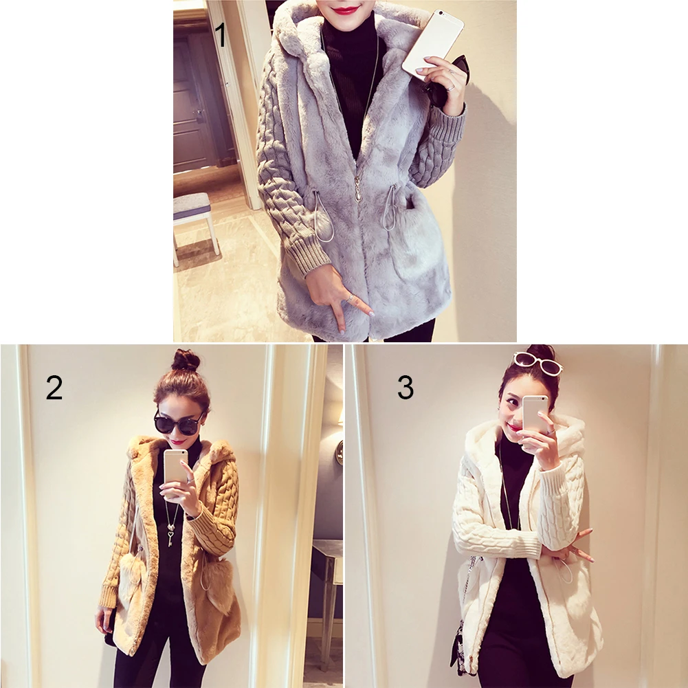 Модная женская теплая куртка классическое вязаное пальто свитер в стиле пэчворк