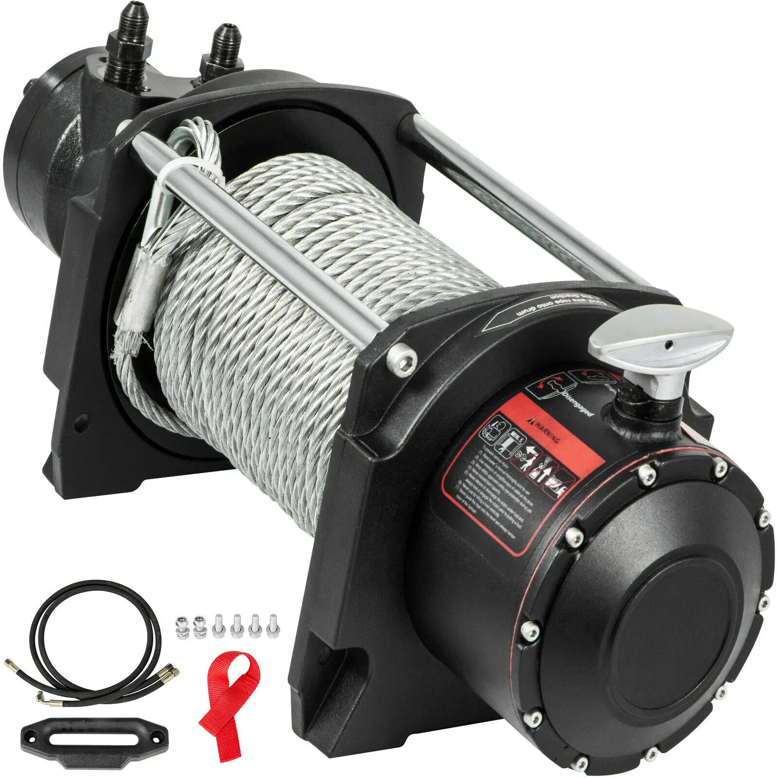

10000 lbs Hydraulic Winch 4536KG Anchor Winch Steel Cable Drive for Towing ATV SUV Boat Off-Road Vehicle Aluminum Alloy+Steel