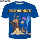 Дизайнерская мультяшная футболка Roadrunner  wile e coyot, мужскиеженские футболки с 3D принтом, футболка в стиле Харадзюку, уличные Топы