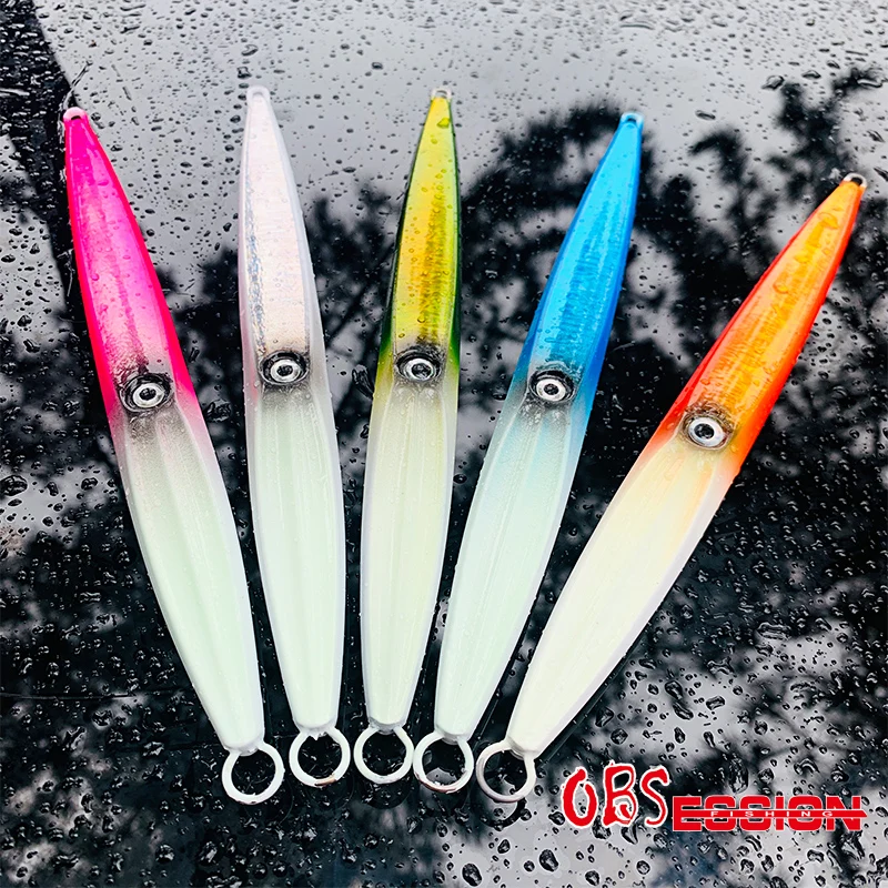 

Large Jigging lure 500g 400g 300g 200g 100g Luminous sinking Lead Hard bait For Sea Fishing Metal jigs glow boat Fishing lure