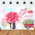 Фотофон на День святого Валентина для фотостудии с любовью романтический свадебный фон Эйфелева башня Любовь Воздушные шары Роза