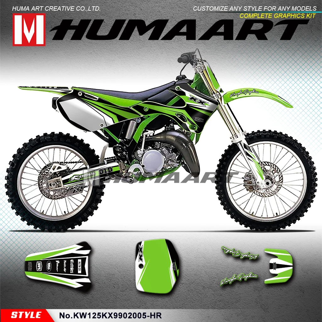 

HUMAART KUNGFU GRAPHICS Team Stickers Motocross Decals Vinyl Wraps Kit for KX 125 KX 250 KX125 KX250 1999 2000 2001 2002