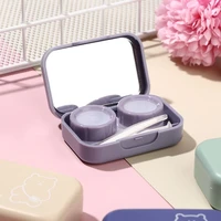 container with mirror cartoon backpack small bear colored lenses container box contact lens case contact lenses box