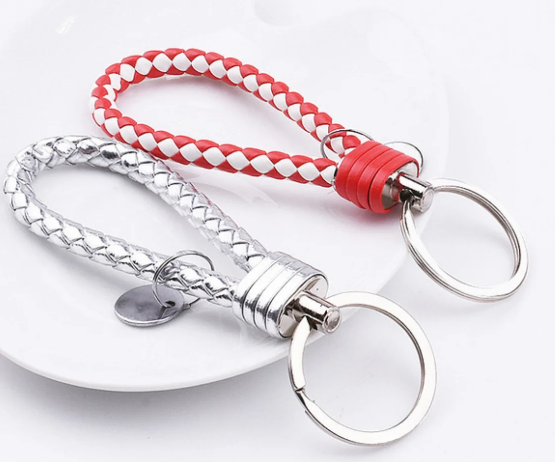 

Vintage Retro Leather Rope Weave Braided Strap Keychain Keyring Car Key Chain Ring Key Fob Sling Jewelry Gift Keychains