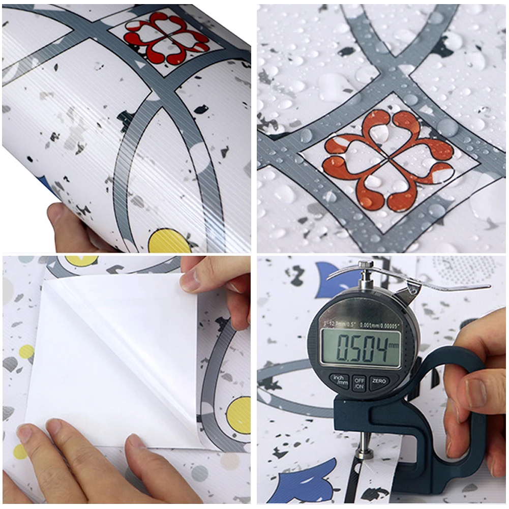

3D Floor Sticker Self-adhesive Tile Terrazzo Texture Non-slip Ground Wallpaper Kitchen Bathroom Waterproof Tiles Sticker