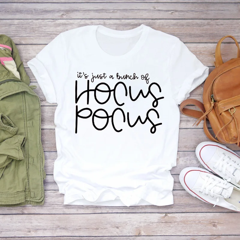 

2021 Women Witch Letter Cute Halloween Womens Graphic Female Tee T-Shirt Fall Autumn Lady Print T-shirts Top T Shirt Ladies