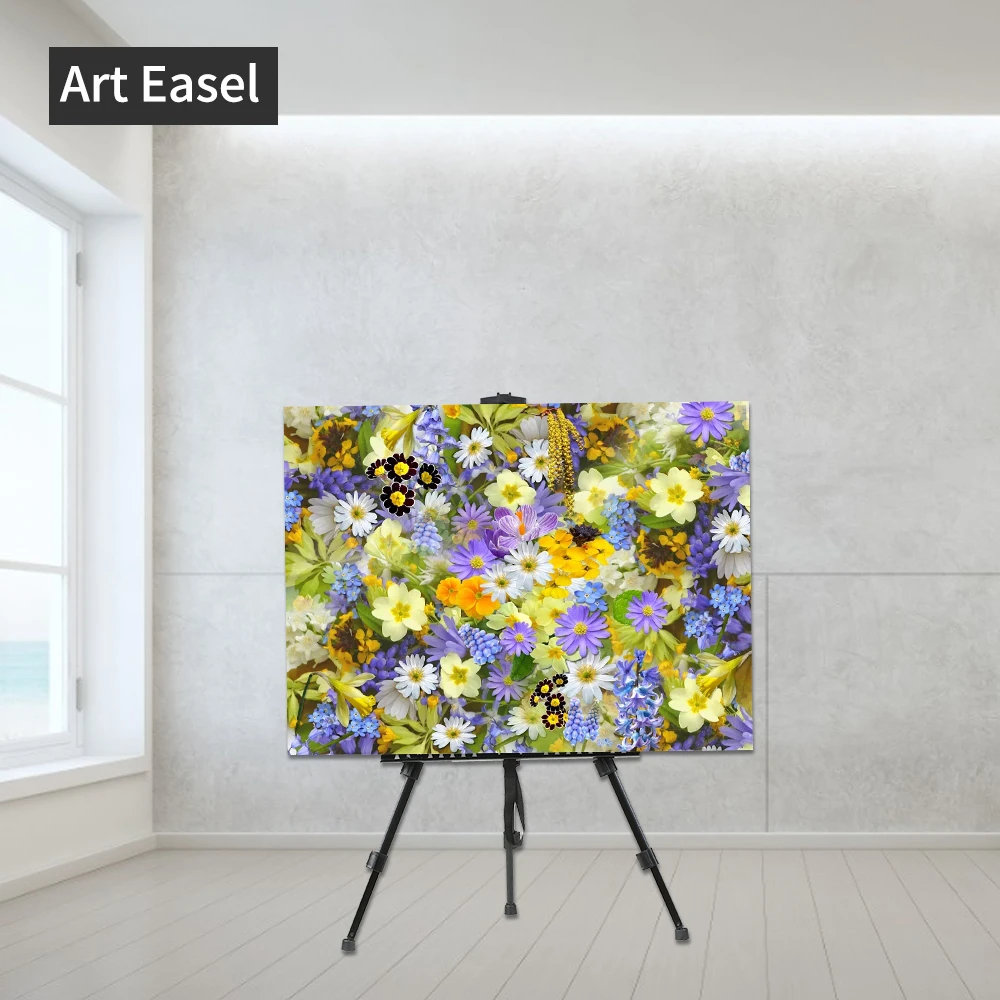 Artists Easel Stand Metal Foldable Tripod Adjustable Height 20 Inches to 61 with Portable Bag for Drawing Art Supplies | Канцтовары для