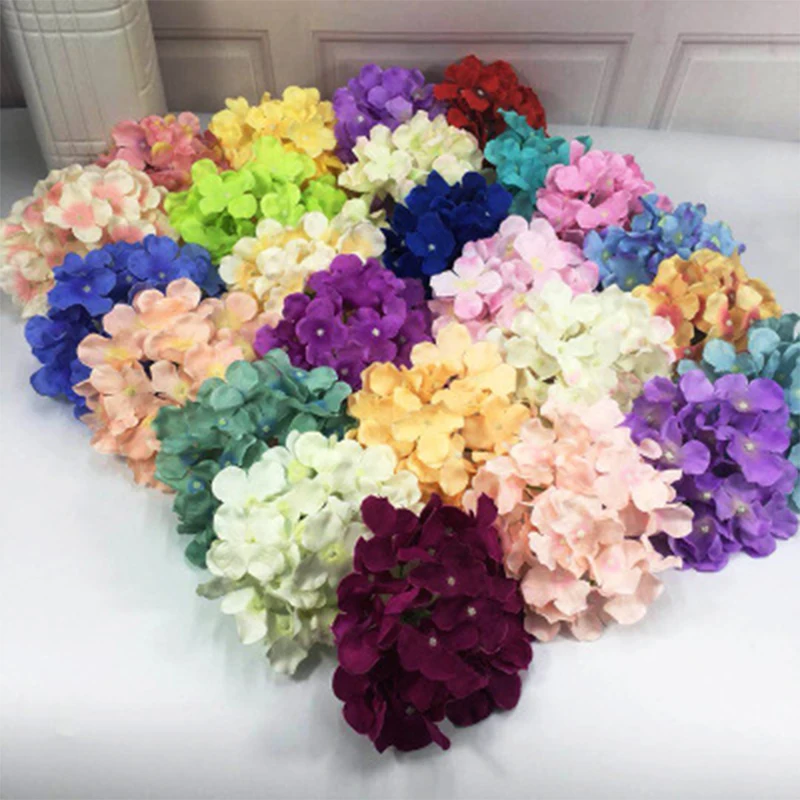 

10Pcs / Batch of Colorful Decorative Head Rayon Hydrangea DIY Family Party Wedding Arch DIY Flower Wall Accessories