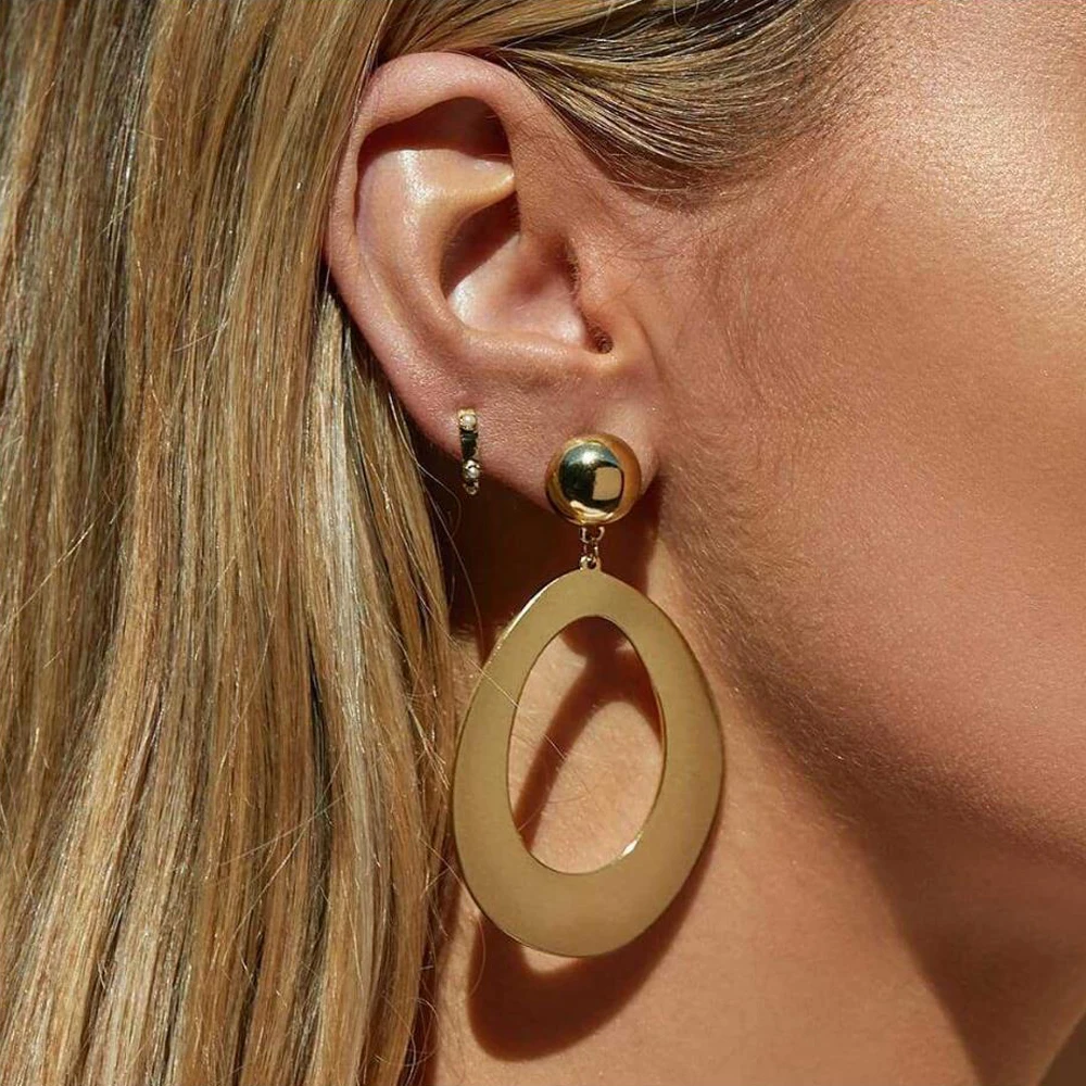 Модные серьги-подвески и люстры серьги-гвоздики в форме дисков ажурные подвески