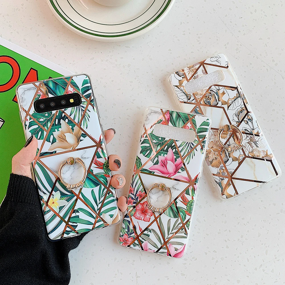 Чехол для телефона LOVECOM Banana Leaf & Flower Samsung Galaxy A50 S20 S10 S9 S8 Plus Note 10 мягкая накладка на