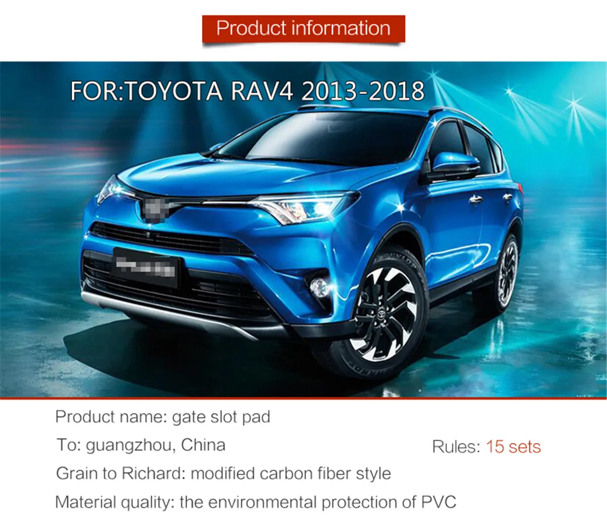 15pcs Anti-Slip Gate Slot Mat for Toyota RAV4 2013-2018 Rubber Coaster Accessories RAV 4 2013 2014 2015 2016 2017 2018 | Автомобили и