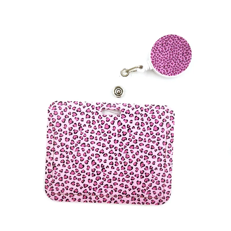 Модный женский держатель для карт с розовым леопардовым принтом Цветной