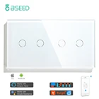Сенсорный смарт-выключатель Bseed, 4 клавиши, Wi-Fi, со стеклом, 157 мм