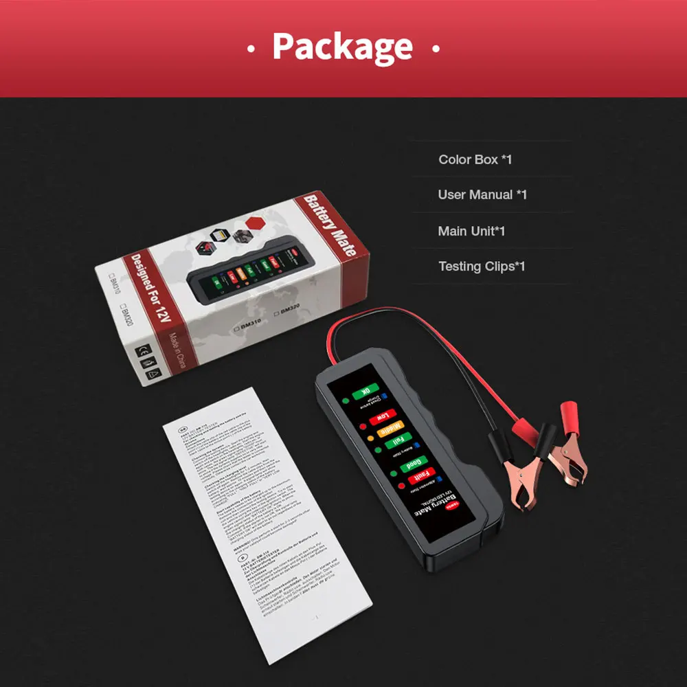 Тестер аккумулятора 12 в цифровой электронный автомобильный тестер
