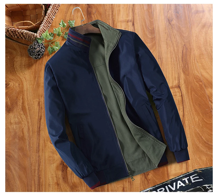 Мужские куртки весенние и осенние вертикальные воротники простые хлопковые с