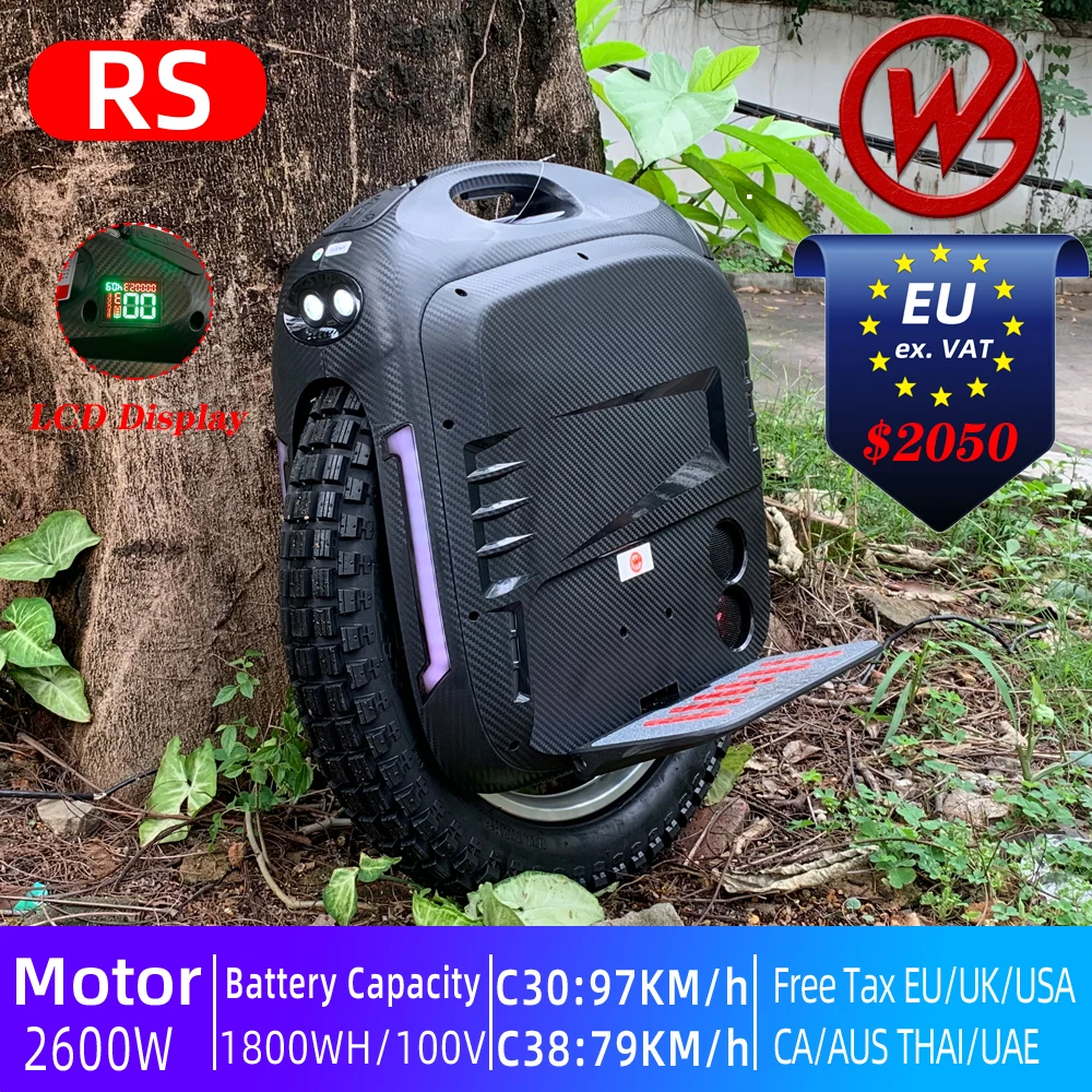 Begode RS 19rich C30 C38 Electric Unicycle electric scooter one wheel monowheel 2600W 100V 1800Wh 21700 battery HS HT Gotway