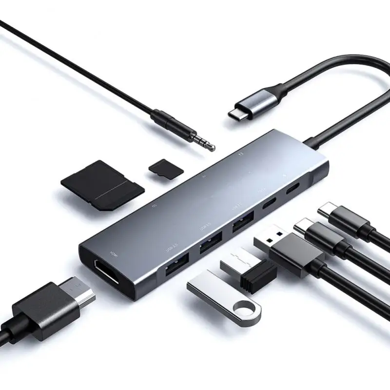 

USB C HUB Type C To HDMI-compatible USB 3.0 Adapter 8 In 1 Type C HUB Dock For MacBook Pro Air USB C Splitter
