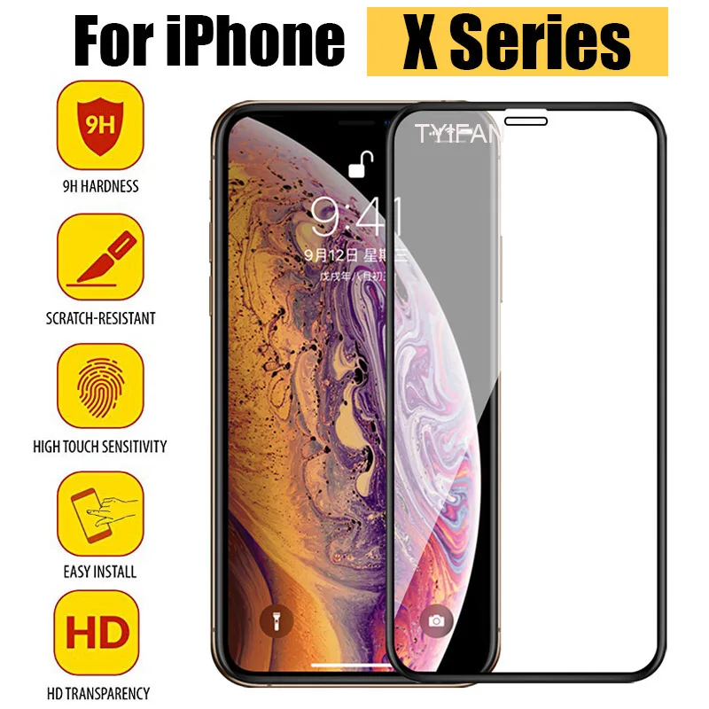 Protective Glass for IPhone X XR XS MAX Tempered Glass Tremp Case on The Aphone AiPhone 10 Sx Rx  Xmax Xmas Glas Safety Film 9h