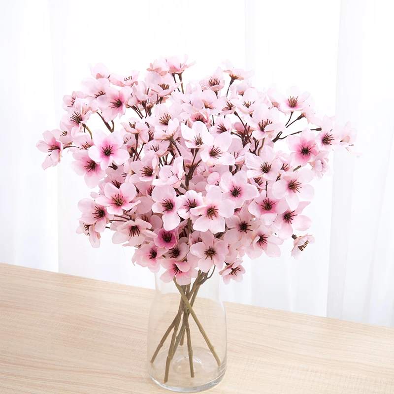 

Artificial Plant Simulation Cherry Blossom Peach Branch Holiday Gift Decoration Room Home Living Room Hotel Decoration Flower