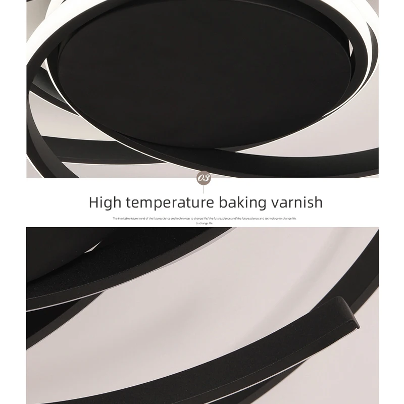 

Modern LED Ceiling Chandelier Light for Living Room Ceiling Lamps Remote Control Black/white Round shape Fixtures 85V-240V RC