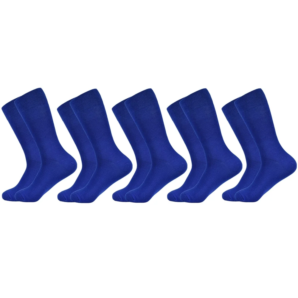 5 pairs socks-A7 Мужские носки, новинка, одноцветные хлопковые носки, черные, синие, красные, фиолетовые, желтые, зеленые носки, цветные, Полноразмерные, Классические мужские носки - Цвет: 5 pairs socks-A7