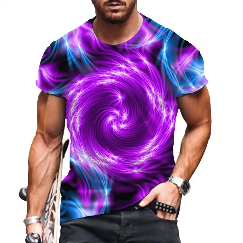 

2021 3D printed T-shirt graphic vertigo colorful clothes best selling T-neck unisex children short sleeve casual soft top