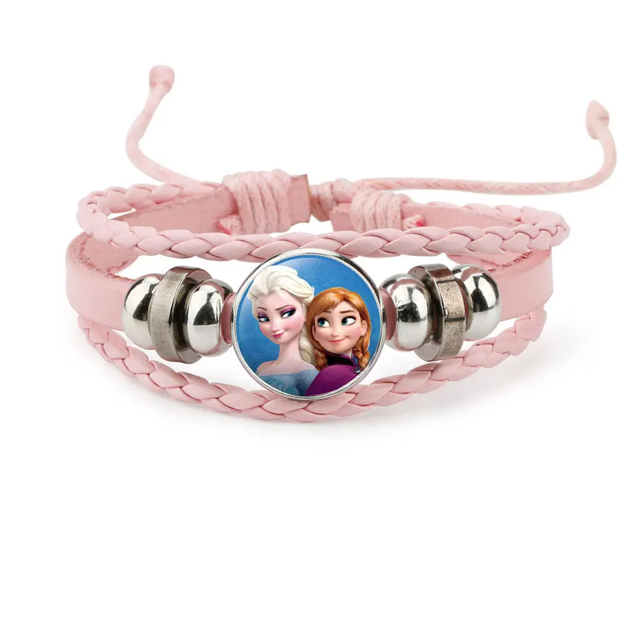 Disney новые детские игрушки Эльзы из мультфильма "Холодное сердце", принцессы Анны из мультфильма «Холодное сердце» Плетеный, с бусинами браслет для милых девочек мультфильм ювелирные изделия baby doll аксессуары - Цвет: 10