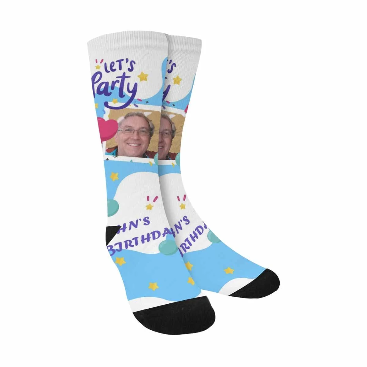 

Custom Photo&Name Party Sublimated Crew Socks