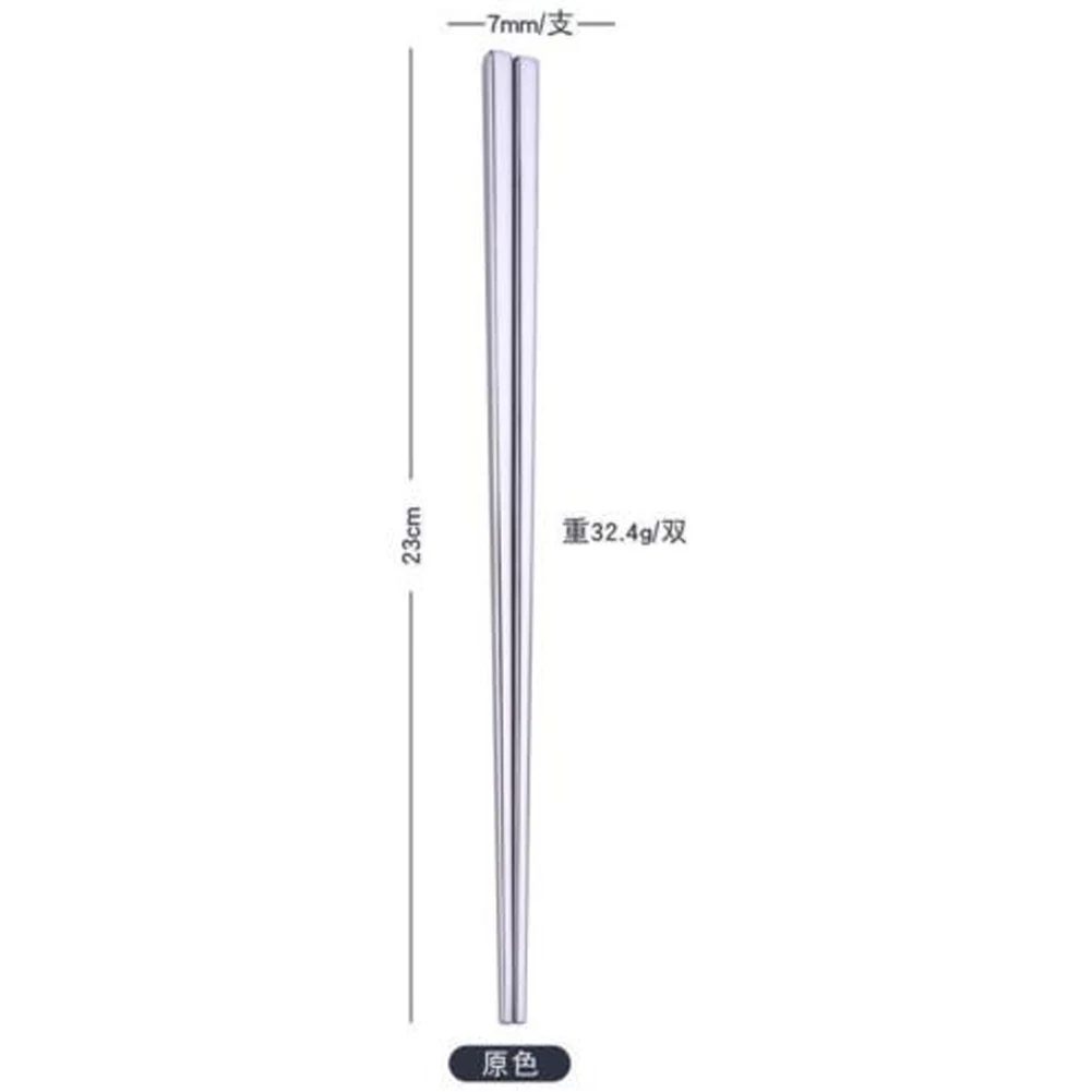 

1 pair Sushi Chopsticks 304 stainless steel Food Grade Square Chinese Silver Metal Chopstick Reusable Chop Stick Kitchen Tools