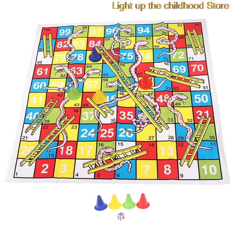 

Snake Ladder Educational Kids Children Toys Interesting Board Game Set Portable Flying Chess Board Family Board Game