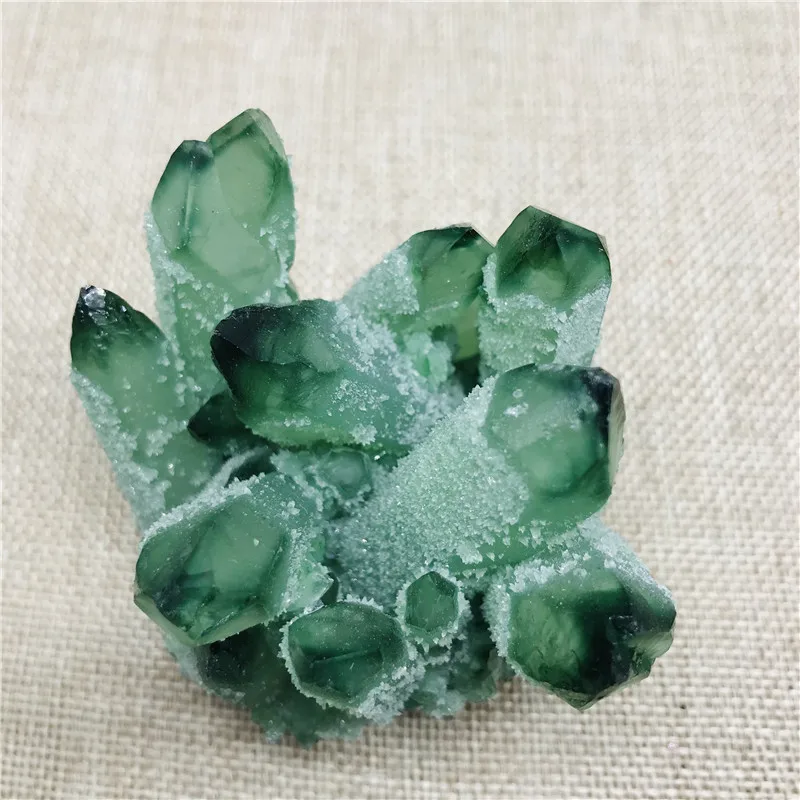 

Natural Green Ghost Phantom Quartz Crystal Cluster rock stones and crystals mineral reiki Healing Specimen Home decor