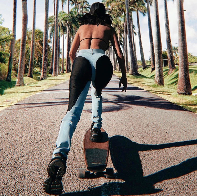 

2021 summer new style contrast color high waist buttoned pocket slim cropped casual pants,Woman clothes,Women's pants,traf