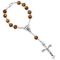 wooden holy jesus cross bracelets fashion christianity jewelry catholicism exorcism talisman pendant easter prayer church gifts